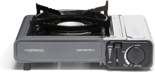 CAMPINGAZ Camp Bistro 3 Réchaud à Gaz, 1 Feu, Réchaud de Camping, Puissance 2200 W, Réchaud Extérieur Compact, avec Mallette pour Un Transport Facile, Noir