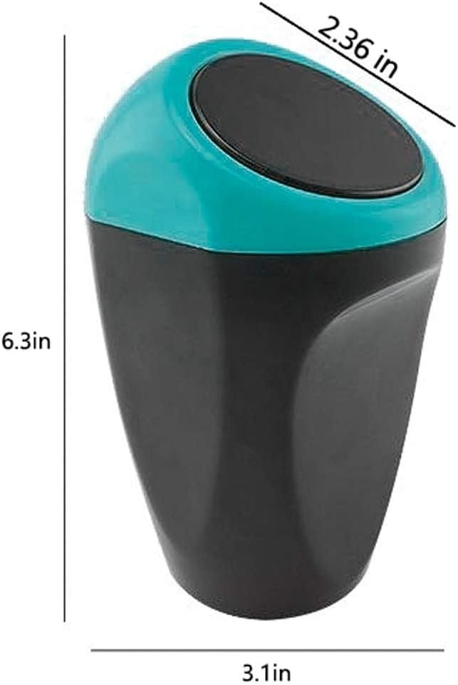 MRCARTOOL Mini poubelle de voiture peut en plastique des déchets poubelle 16x8CM poubelle conteneur de stockage pour l'intérieur de la voiture/bureau/maison(Poubelle Blue-Mini) – Image 5