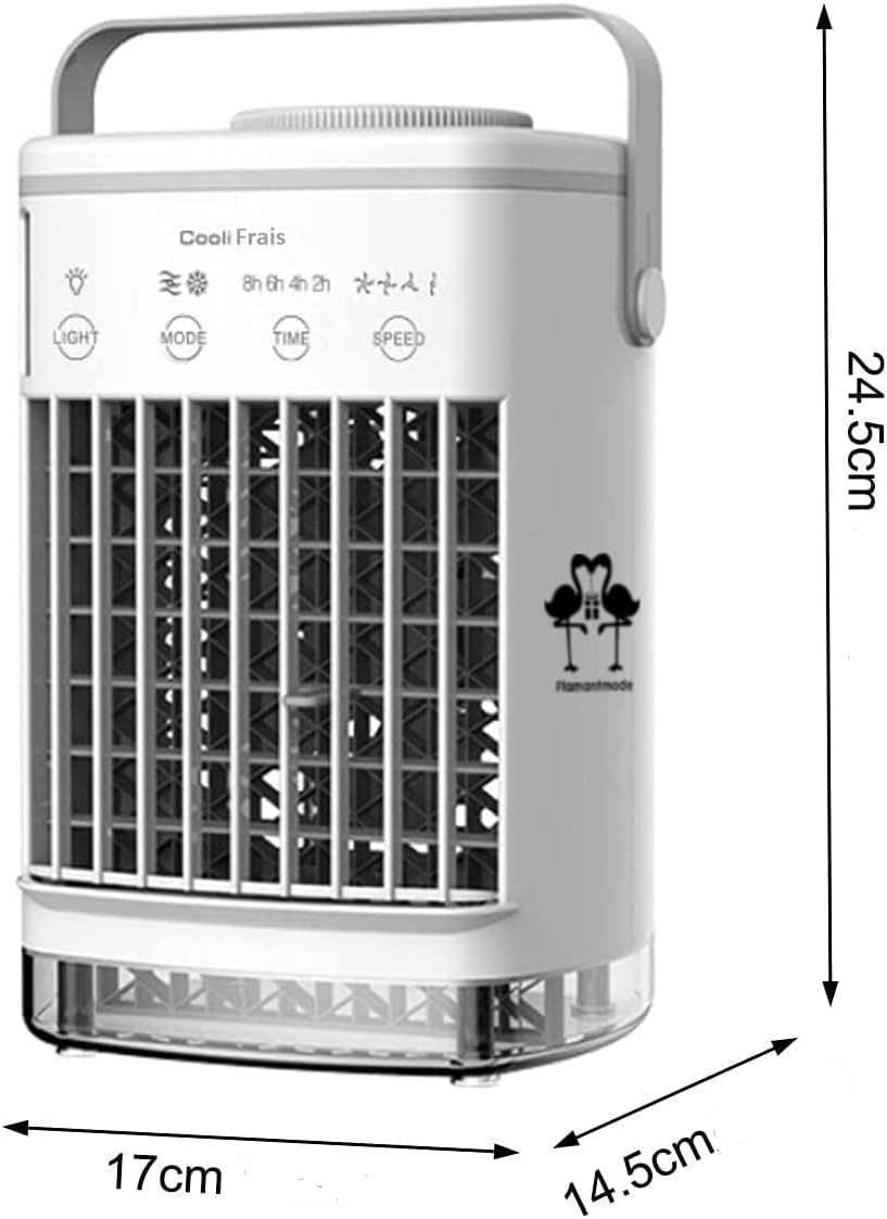 COOLI FRAIS Climatiseur Mobile Sans Evacuation, Clim' Tactile 2024 USB Type-C Portable, Double Reservoir Eau + Glace 700mL, 4 Vitesses / 2 modes de refroidissement (fraîcheur & brouillard), Silencieux – Image 5