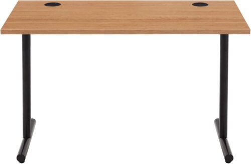 Amazon Basics Rectangulaire Bureau d’ordinateur simple, plateau hêtre et cadre noir, montage facile, 120 x 60 x 73,6 cm (Anciennement marque Movian)