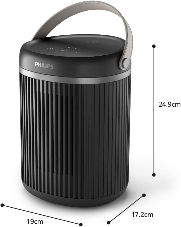Radiateur soufflant connecté économe en énergie Philips série 3000 2000W, jusqu'à 50% d'économies d'énergie avec Eco AI, silencieux, 5 fonctions de sécurité, oscillation à 45°, gris foncé (CX3120/01) – Image 2