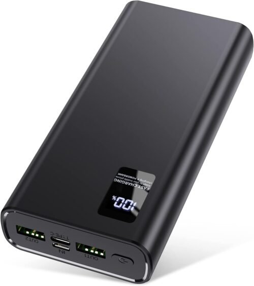 Batterie Externe 24000 mAh, Petite mais puissante (Sortie et entrée USB C), 5 A, Power Bank avec Fonction de Charge Rapide, Grande capacité, Compatible avec iPhone 14, 13, 12, Samsung, Apple Xiaomi