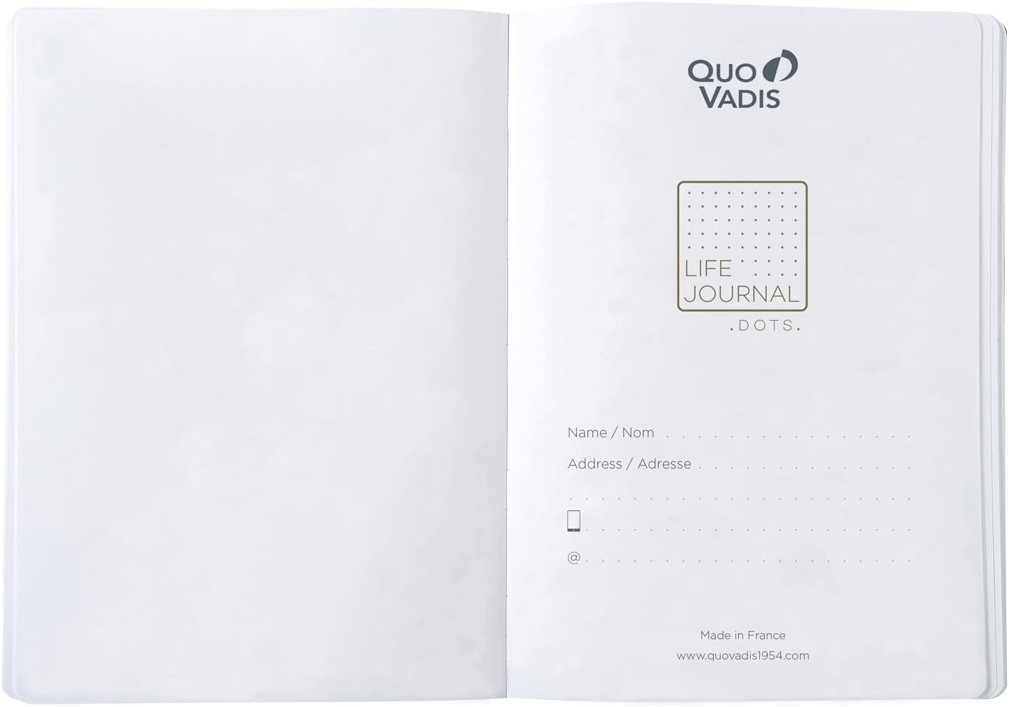 Quo Vadis - Collection : Life Journal - CARNET DE NOTES A POINTS (DOTS) - Type Bullet Journal - Fermeture élastique et rabat de rangement - Papier blanc Clairefontaine - Couverture rigide - Prune – Image 2