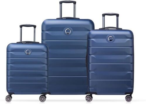 DELSEY PARIS – AIR Armour – Set de 3 valises rigides 55cm/ 68cm/ 77cm – Bleu Nuit