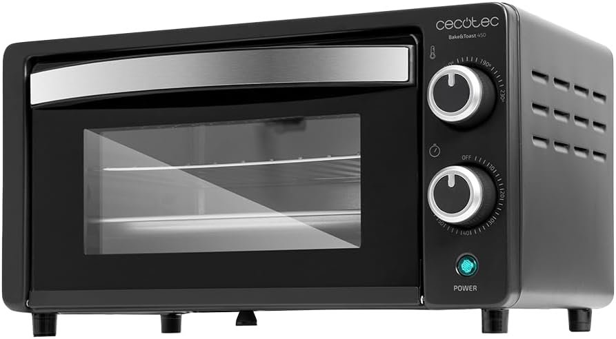 Cecotec Four de comptoir Bake&Toast 1090 Noir, 10 L, 1000 W, Minuteur 60 minutes, Température réglable jusqu'à 230ºC, plaque de cuisson, grille et une poignée avec des pinces. – Image 2