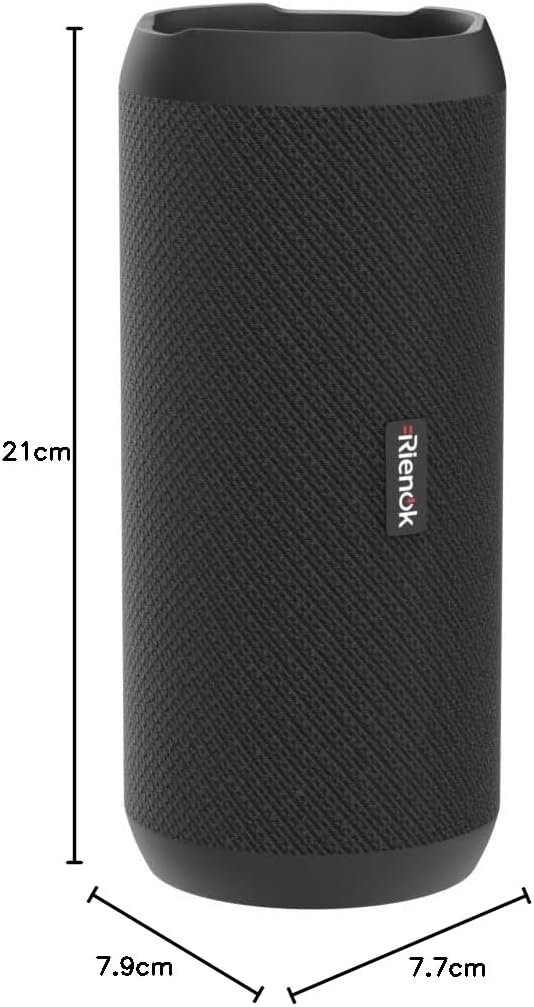RIENOK Enceinte Portable Bluetooth aux Basses Renforcées, 30H, Bluetooth 5.3, 30W Enceinte Puissante, IPX7, AUX, TF Carte, pour Fêtes/Voyage/Extérieur, Noir – Image 10