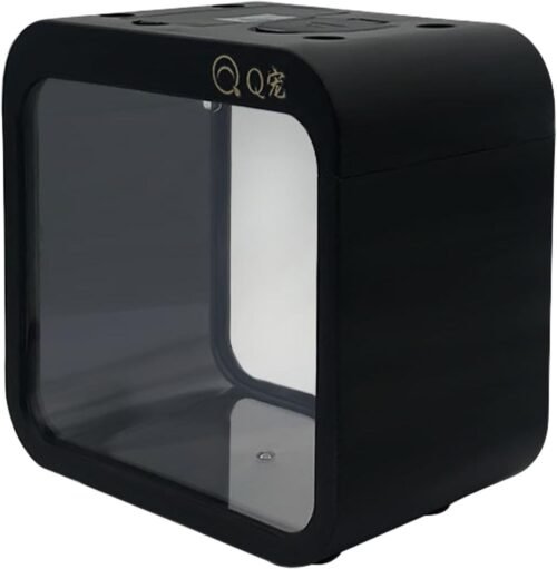 F Fityle Acrylique Fish Tank Aquarium D’élevage de Poissons Carré Multifonctionnel de Bureau Aquarium Effacer Aquarium Réservoir Fish Bowl, Noir