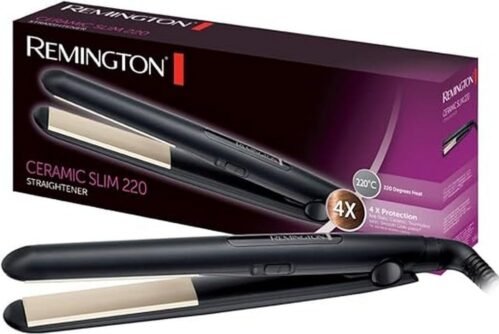 Remington Lisseur Cheveux [4X protection] Ceramic Slim (Revêtement Céramique Tourmaline Antistatique & Glisse facile, chaleur homogène & Brillance) Fer à lisser S1510