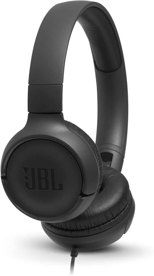 JBL T500BLK Casque Filaire Cable Plat Anti-NŒUDS