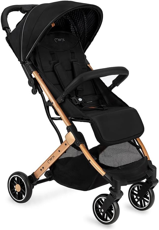 Poussette MoMi ESTELLE à partir de 6 mois (jusqu'à 15 kg), poussette pliante avec harnais de sécurité 5 points, panier de courses avec fonction de dépliage, poignée télescopique de traction – Image 8