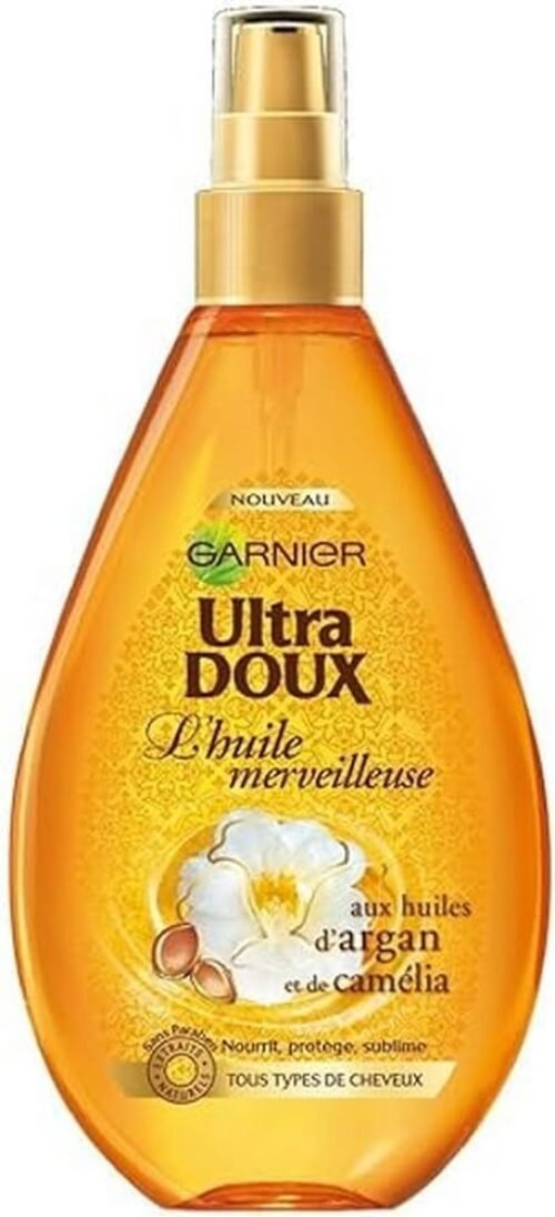 Garnier Ultra Doux Huile Merveilleuse aux Huiles d’Argan et Camélia tous type de cheveux – 150 ml