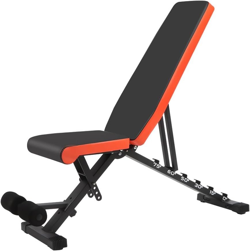 Banc de Musculation Pliable, Banc Musculation Complet Inclinable Réglable, Banc Abdominaux Entrainement Fitness Gymnastique à Domicile