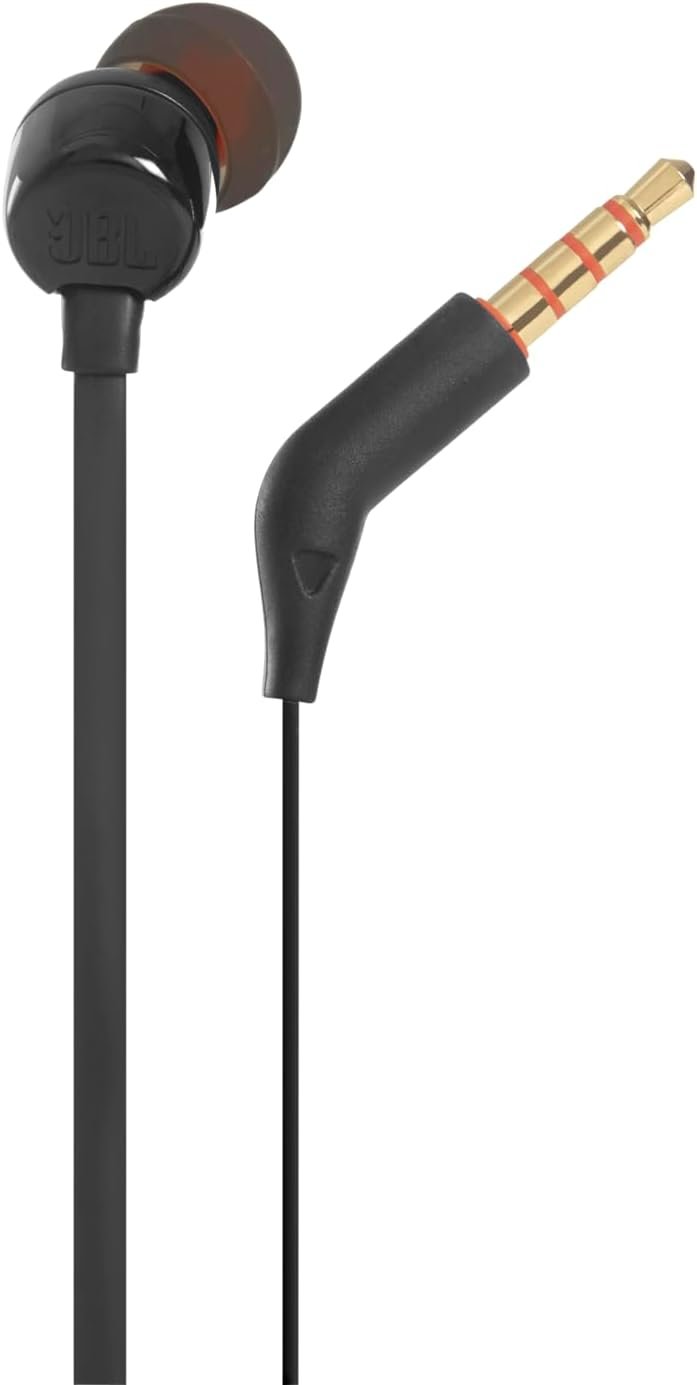 JBL T110 – Ecouteurs intra-auriculaires filaires – Son Pure Bass de JBL et bouton de contrôle – Connectivité : câble Jack 3,5 mm – Couleur : Noir – Image 4