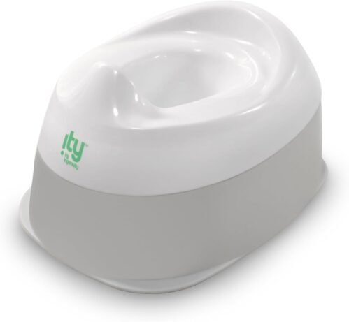 Ingenuity : ity by Ingenuity Potty Ready Set Go, bol amovible, fond antidérapant, base large et stable, 18 mois et plus, blanc et gris