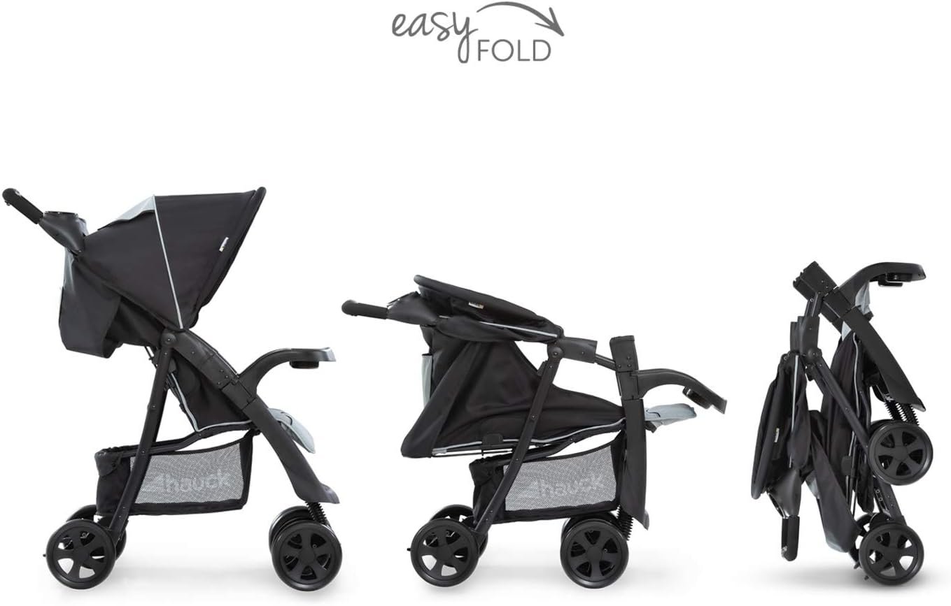 hauck Poussette Compacte Citadine Shopper Neo II, Pliable d'une Main, de la Naissance à 22 kg, Dossier Inclinable, Inclus 2 Porte Gobelet, Grand Panier Jusqu'à 3 kg, Caviar Silver – Image 7