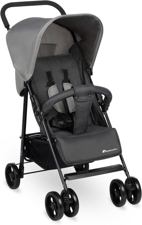 Bebeconfort Foggy, poussette de 0 à 3 ans et demi, jusqu’à 15 kg, poussette de voyage portable et légère, position allongée pour nouveau-nés, pliage compact, barre de sécurité pivotante, Tinted Stone