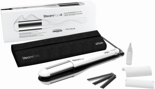 SteamPod 4 – Lisseur Boucleur Vapeur Professionnel, Protection de la Fibre, Tenue Longue Durée, 3 Températures – Outil + Trousse Thermo-protectrice + 3 Peignes, L’Oréal Professionnel