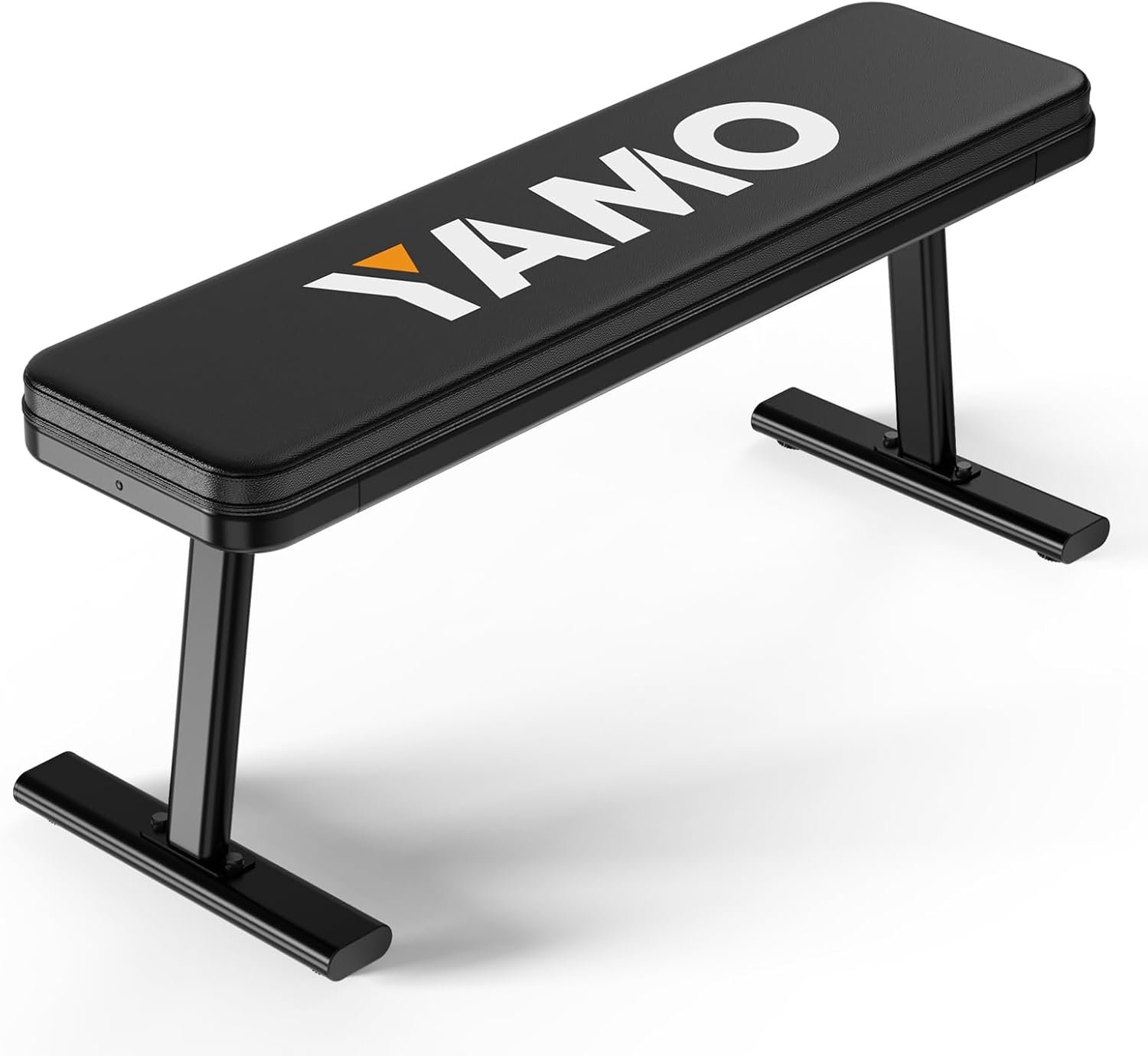 YAMO Banc plat, banc de musculation de 660 kg pour salle de sport à domicile, banc d'entraînement facile à assembler avec embouts de pieds réglables, banc de musculation multifonction pour