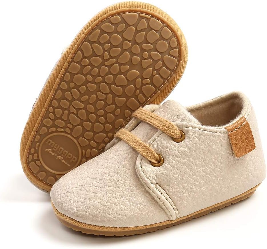LACOFIA Baskets bébé garçon Chaussures Premiers Pas Oxford à Lacets pour bébé – Image 3