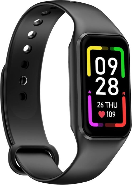 Blackview Montre intelligente pour Hommes et Femmes Montre de fitness Écran couleur 1,47 pouces Bracelet de fitness Podomètre Moniteur de sommeil Fréquence cardiaque 24 modes sportifs pour Android iOS