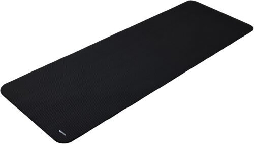 Amazon Basics – Tapis de yoga, antidérapant, très épais, d’exercice Pilates, 183 x 61 x 1 cm, Noir