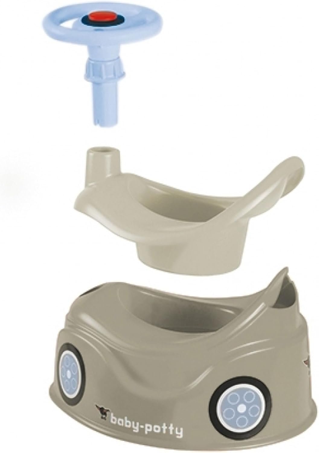 BIG Spielwarenfabrik- Grand Pot d'apprentissage au Design de Voiture Bobby avec Volant Dossier Haut, Insert Amovible, pour Enfants à partir de 18 Mois, 800054801, Gris – Image 2