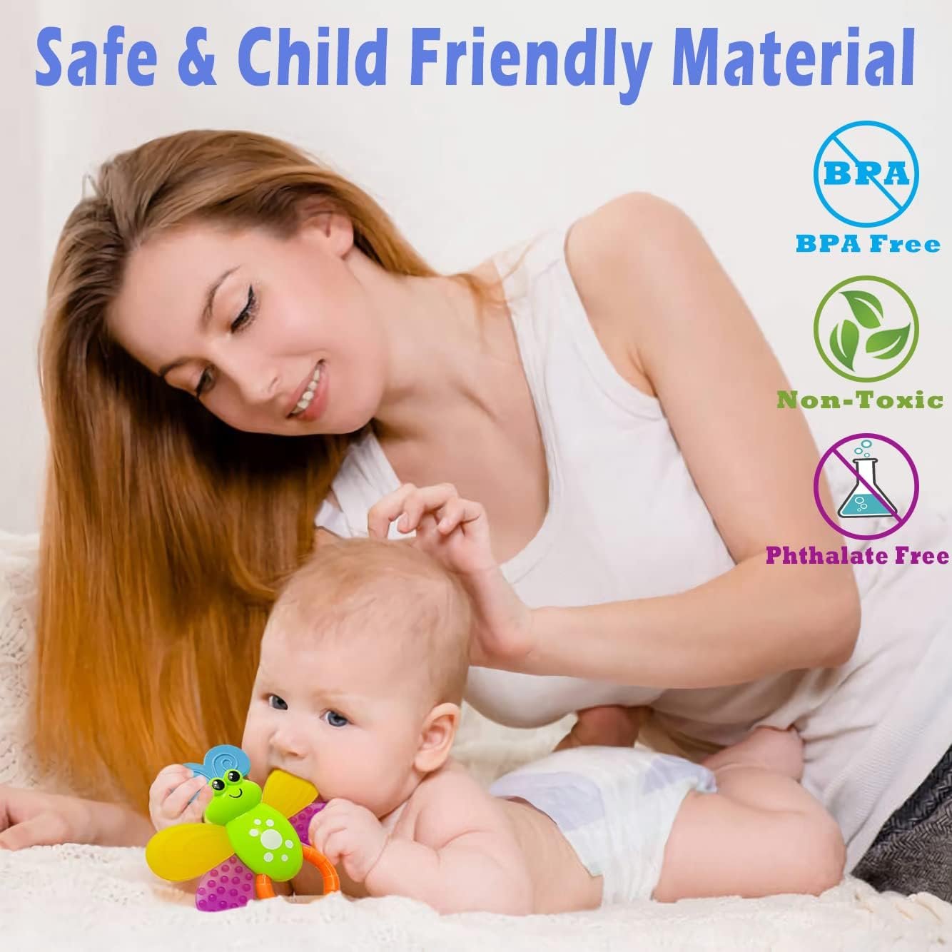 AIVIAI Hochet Bébé pour 0 3 Mois Jouet de Dentition Ensemble Premiers Jouets Bébé Ensemble Cadeau avec boîte de rangement Hochets musicaux pour nouveau-né Bébé fille garçon 3 6 9 12 mois (11 Pièces) – Image 3