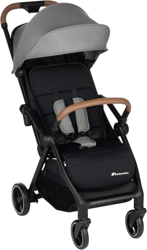 Bebeconfort Sunlite, poussette canne compacte, 0 à 4 ans (22 kg max.), légère (7,2 kg), position allongée, poussette compacte, inclinable d’une main, grand panier de rangement (5 kg), Tinted Grey