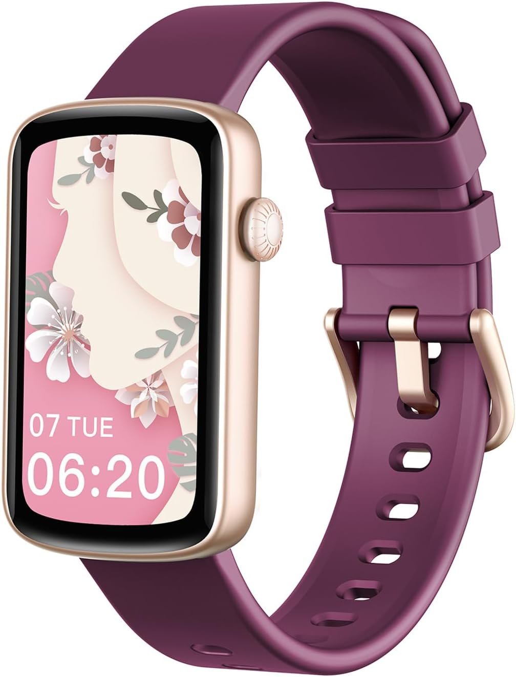 Shang Wing Montre Connectée Femme Montre Sport Bracelet Connecté Podometre Cardiofrequencemetre Oxymetre Trackers d'Activité Smartwatch Etanche IP68 pour Android iOS Notification SMS/Appel Violet