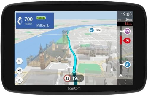TomTom GPS GO Camper Max 2ème gnt. pour Camping-Car et caravanes, écran 7″ avec Poi dédiés, MàJ Via Wi-FI,TomTom Traffic, Alertes des Zones de Danger, Cartes Monde, ZFE, mémorisation des profils