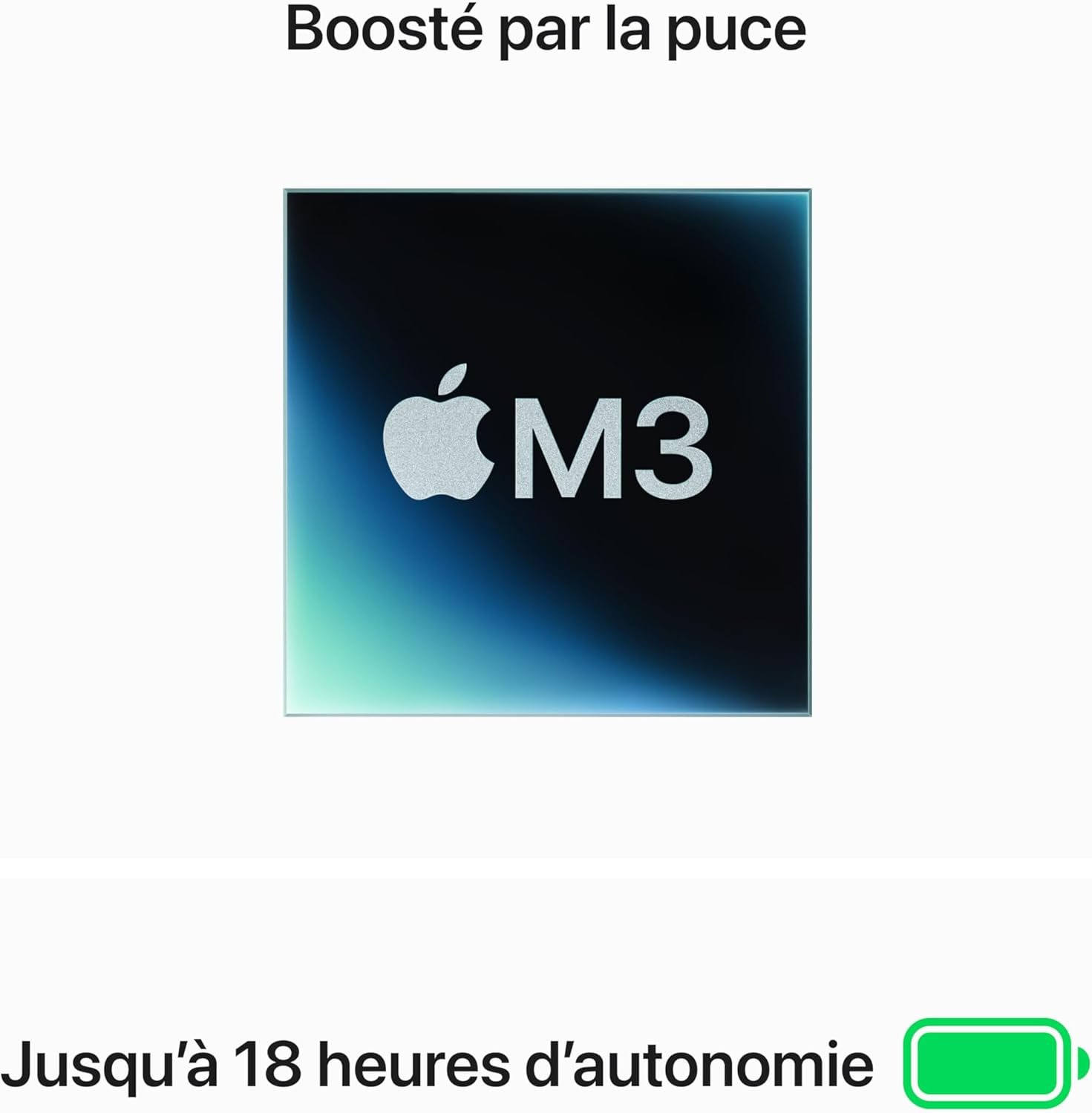 Apple Portable MacBook Air 13 Pouces avec Puce M3 : écran Liquid Retina 13,6 Pouces, 16 Go de mémoire unifiée, 256 Go de Stockage SSD, Clavier rétroéclairé, caméra FaceTime HD 1080p. Minuit – Image 3
