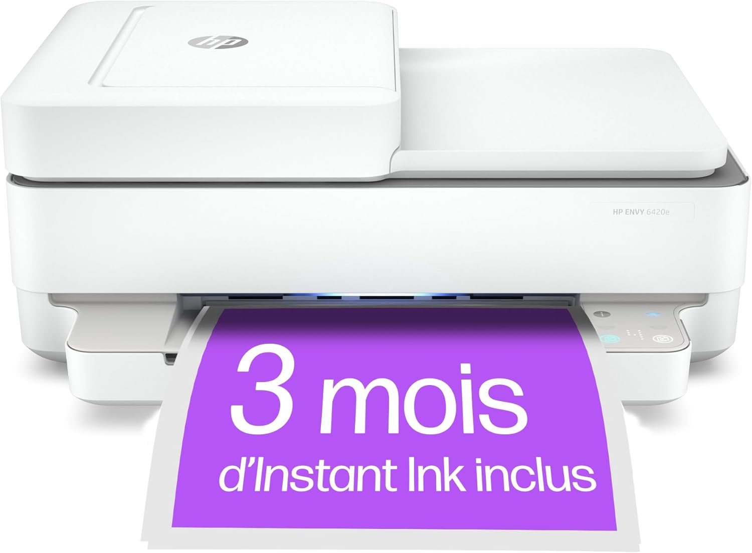 HP Envy 6420e Imprimante tout en un - Jet d'encre couleur – 6 mois d’Instant Ink inclus avec HP+ (Photocopie, Scan, Impression, Chargeur automatique de documents, Recto/Verso, Wifi)
