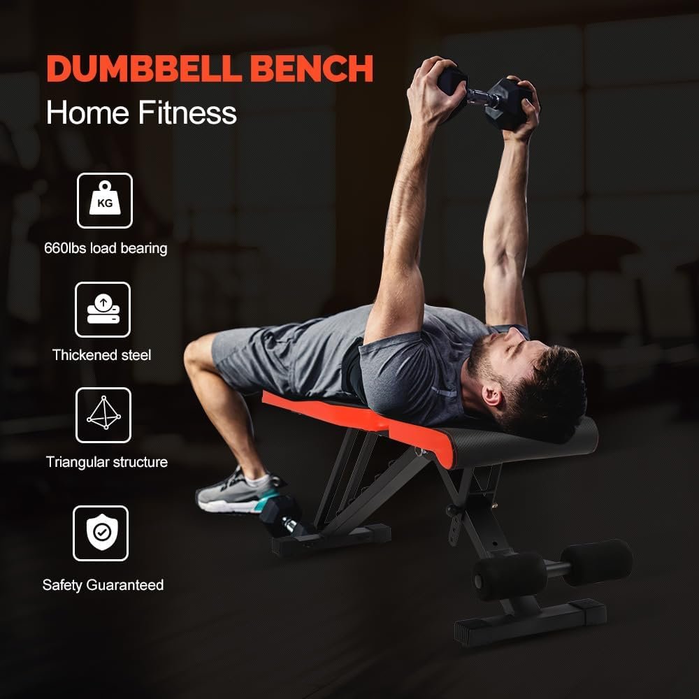 Banc de Musculation Pliable, Banc Musculation Complet Inclinable Réglable, Banc Abdominaux Entrainement Fitness Gymnastique à Domicile – Image 3