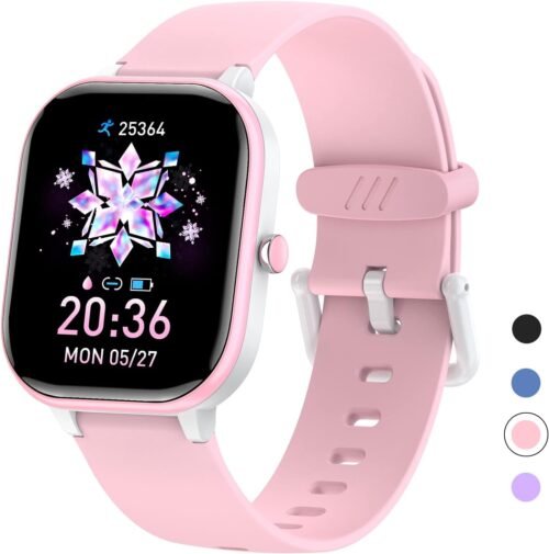 HENGTO Fitness Tracker Activité Enfants, IP68 étanche smartwatch avec Moniteur de Fréquence, Montre de Fitness, Montre pour Enfants, Cadeaux d’anniversaire pour garçons et Filles de 6-16 Ans