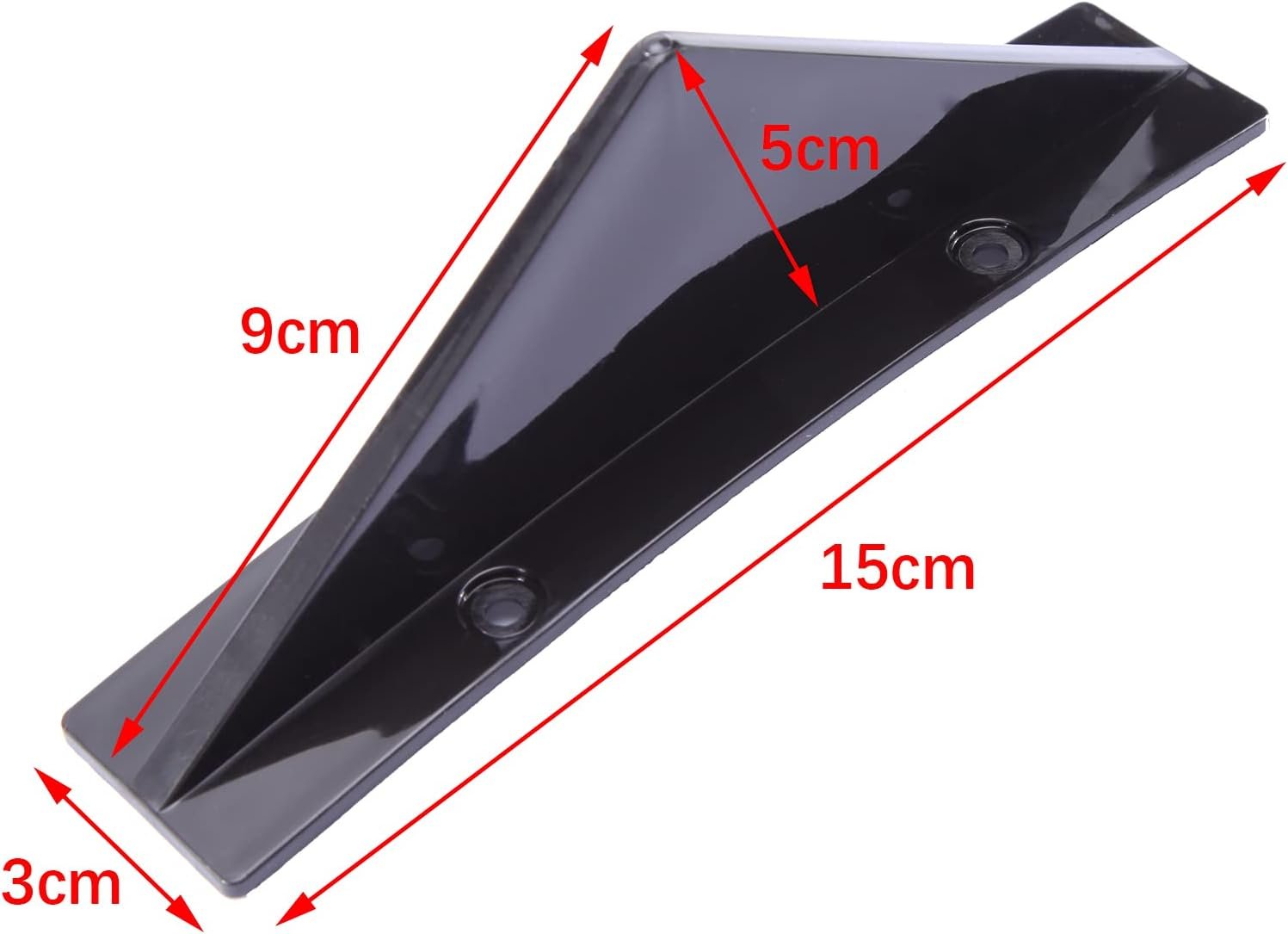 JMTBNO 4 Pièces Aileron de Pare-chocs Arrière de Voiture Universel Brillant Noir Auto Pare-chocs Arrière Lèvre Diffuseur Spoiler de Requin Arrière Forme Arquée Séparateur Accessoires – Image 4