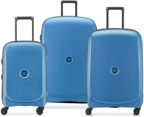 DELSEY PARIS – Belmont Plus – Set de 3 valises rigides Extensibles 55cm/ 71cm/ 83cm – Bleu Zinc