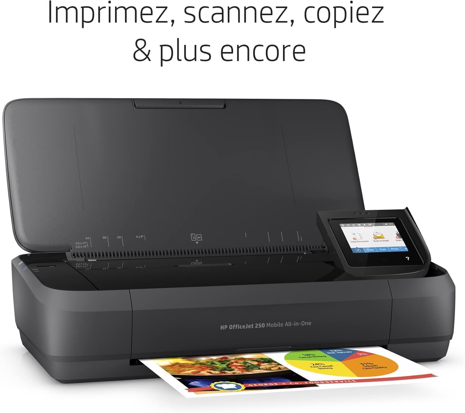 HP OfficeJet 250 Imprimante tout-en-un portable (Photocopie, Scan, Impression, Chargeur automatique de documents 10 pages, Recto/Verso manuel, Wifi) – Image 10