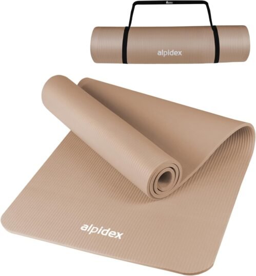 ALPIDEX Tapis de Yoga 183 x 60 x 0.8 cm Matelas Sport Gymnastique Antidérapant sans Phtalates Sangle Transport Pilâtes Gym Aérobic Stretching Entraînement