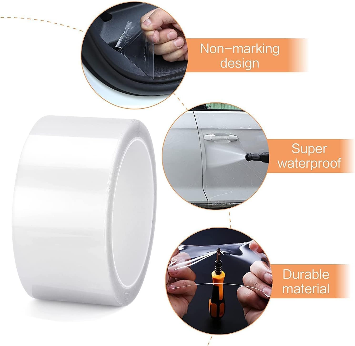 Film de Protection Universel pour seuil de Chargement 5cm X 9M - Kit Complet pour Voiture, Moto, vélo - Protection Contre Les Rayures, Film de Protection de Peinture - Autocollant/Transparent – Image 4
