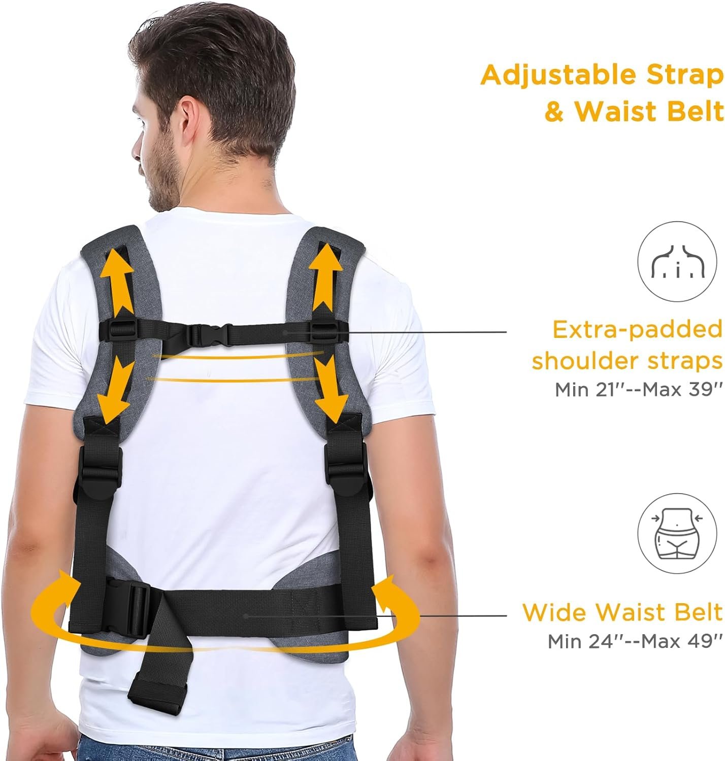 GAGAKU Porte-bébé pour bébés et tout-petits de 0 à 36 mois, Advanced 4-en-1 Porte bebe Facile à porter en position face à face vers l'avant et vers l'arrière pour enfants-Gris foncé – Image 5