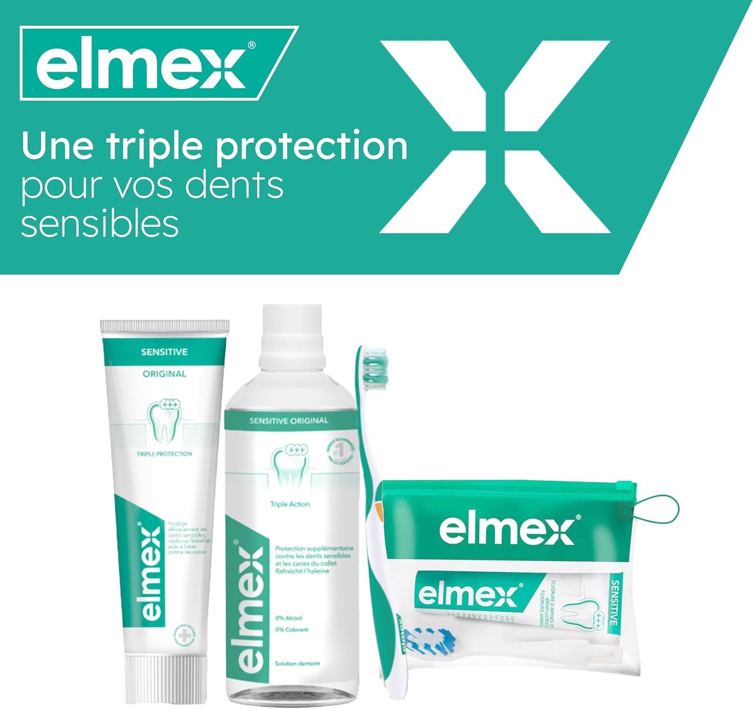 elmex Sensitive Kit Dentifrice Voyage pour Dents Sensibles, Brosse à Dents Souple, Dentifrice Gencives Sensibles 12ml, Compact et Pratique – Image 8