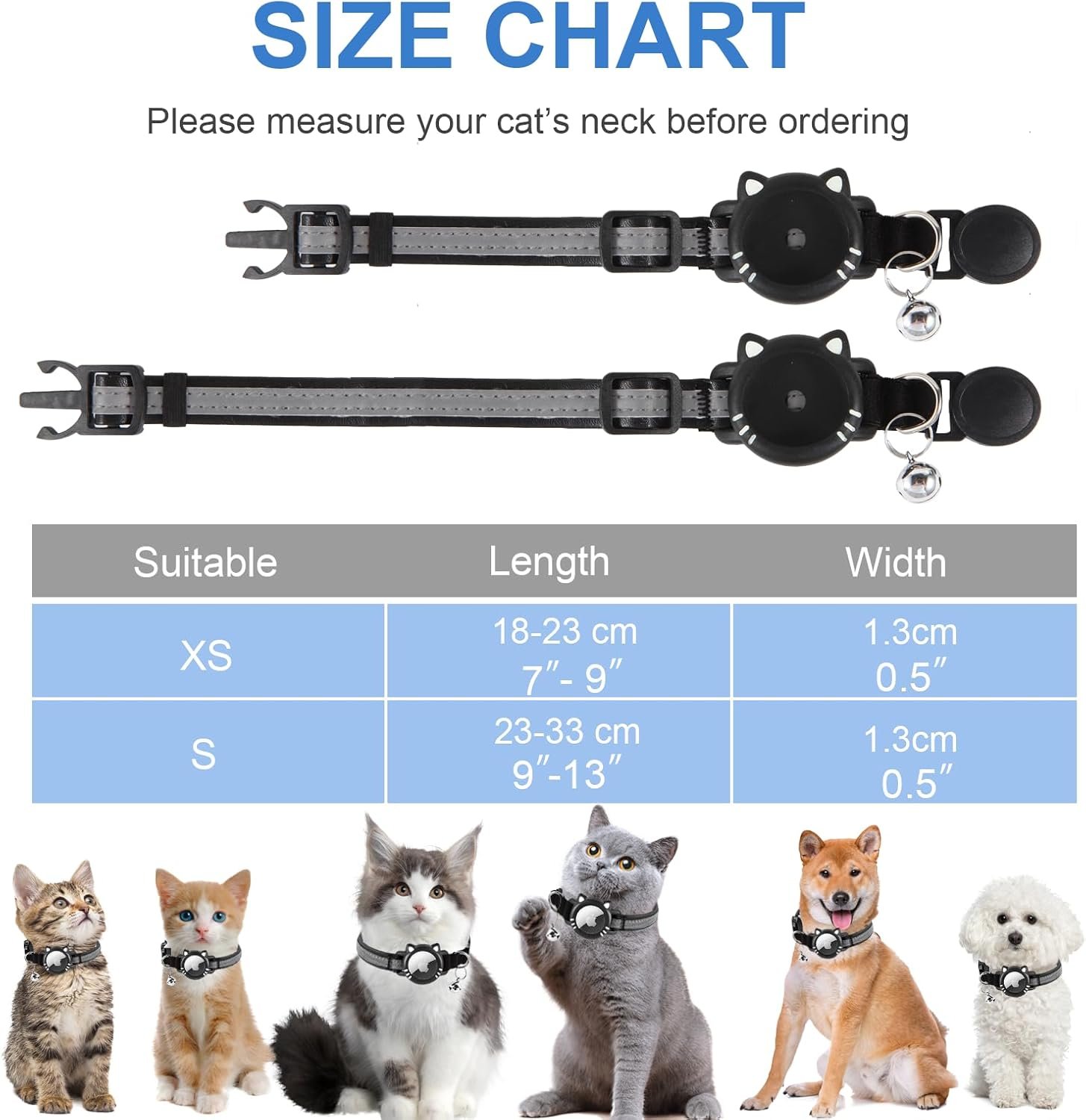 AgoumLux Collier Chat Airtag Compatible avec Apple Air Tag Réfléchissant avec Boucle de Sécurité Anti étranglement pour Chaton – Image 6