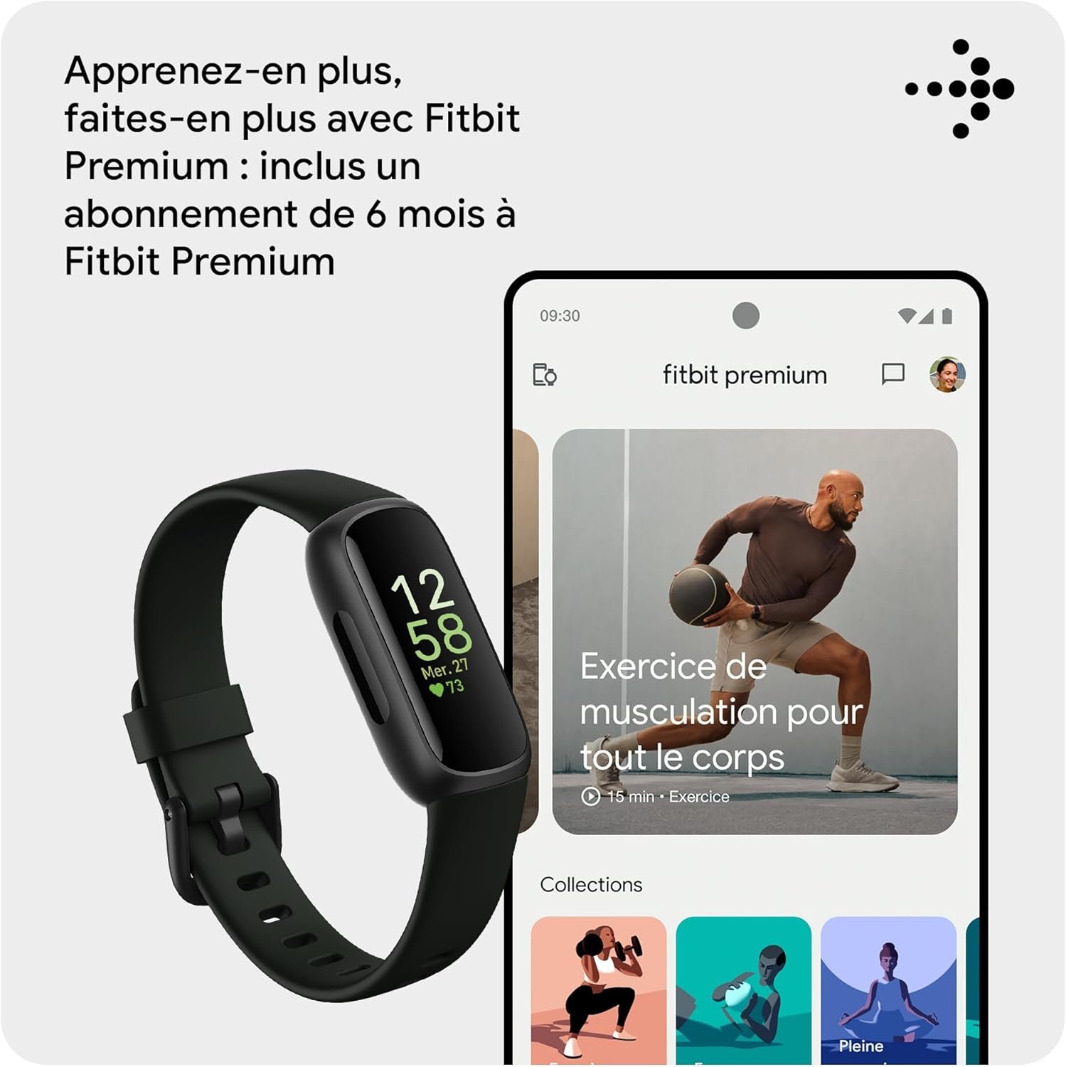 Google Fitbit Inspire 3 Bracelet d’activité sport et santé avec jusqu’à 10 jours d’autonomie de batterie et compatible avec Android et iOS, Parme – Image 8