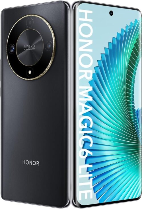 HONOR Magic6 Lite 5G Smartphone 8Go 256Go, 6.78″ 120Hz AMOLED écran incurvé, 108MP Triple caméra arrière, Android 13, Dual Sim, Google Play, NFC, Noir