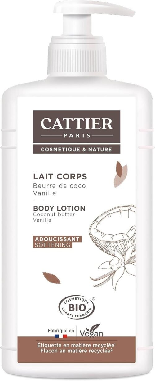 Cattier Hydratant | Nourrissant | Adoucissant Lait Coco Vanille BIO 500 ml