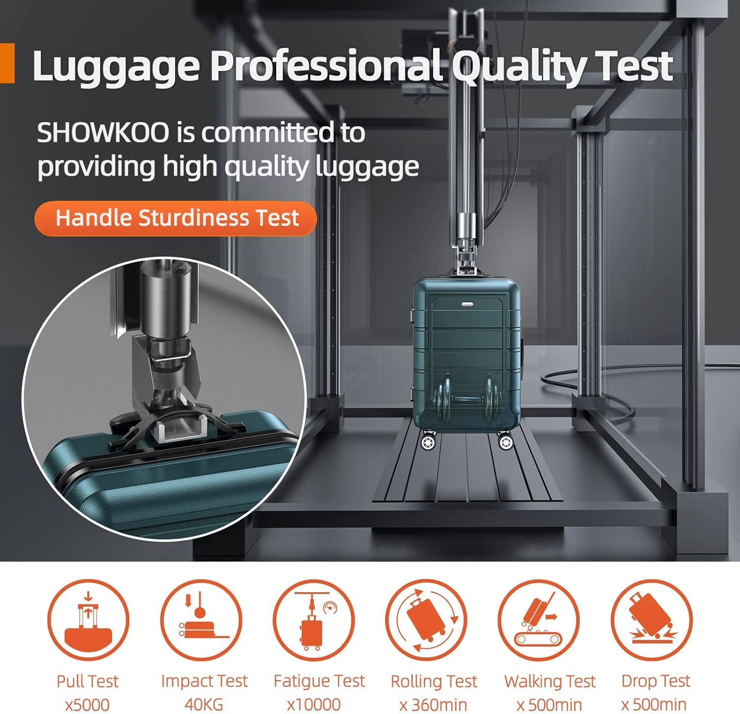 SHOWKOO Set de 5 Valise Rigide de Voyage Légère PC+ABS Extensible Durable Trolley Sets de Bagages Cabine avec Trousse de Toilette et Sacs de Voyage, Verte – Image 8