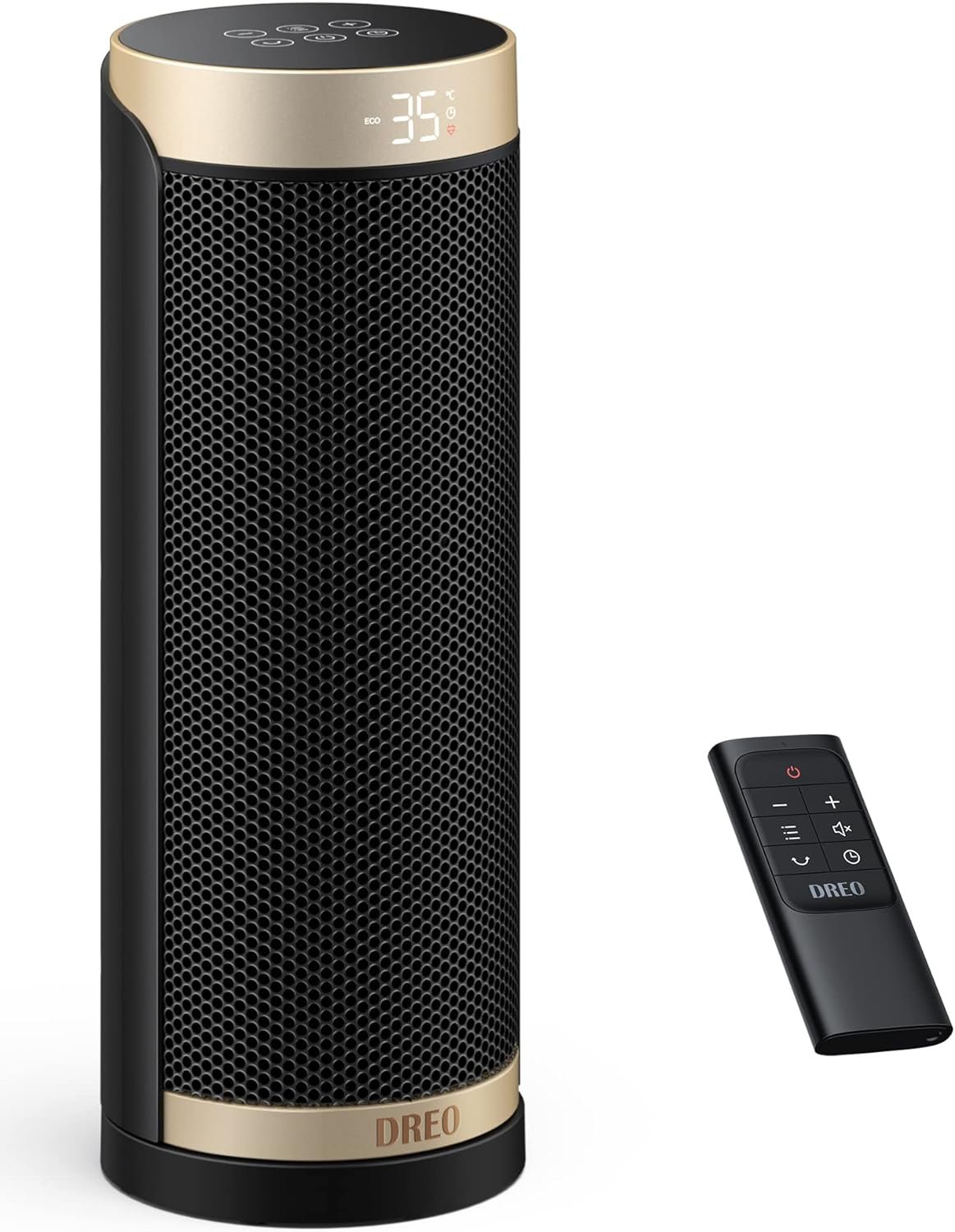 Dreo Chauffage d'appoint, électrique, céramique, PTC1800 W, Télécommande, Protection anti-basculement et anti surchauffe, Minuterie 1-12 h, 70° Oscillation, Solaris Slim H3