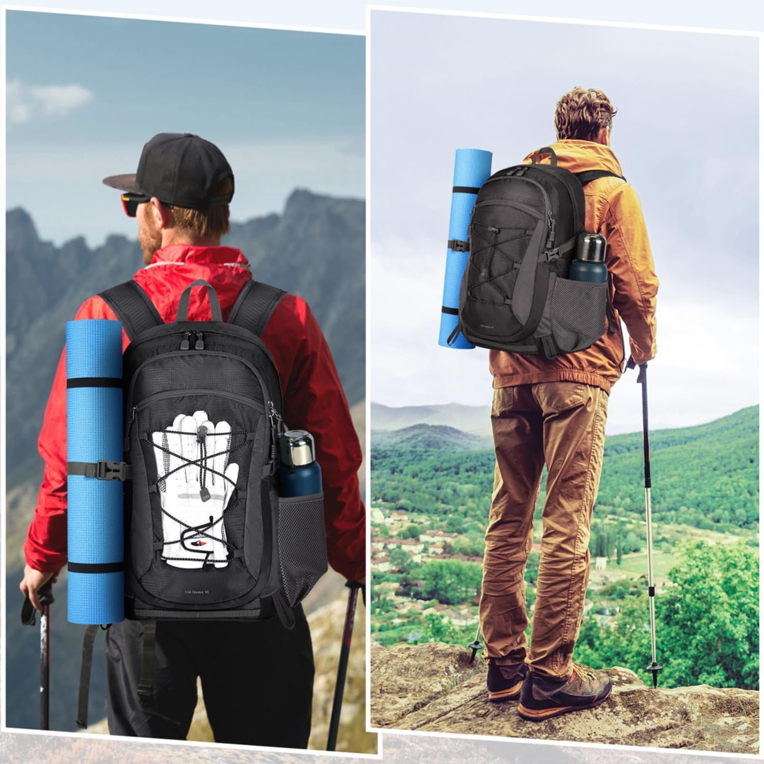 RAINSMORE Sac à Dos Randonnée 40L Ultra Léger Pliable Sac à Dos Voyage Homme Femme Imperméable Sac à Dos Trekking Grande Capacité pour Alpinisme Escalade Sport Camping – Image 8