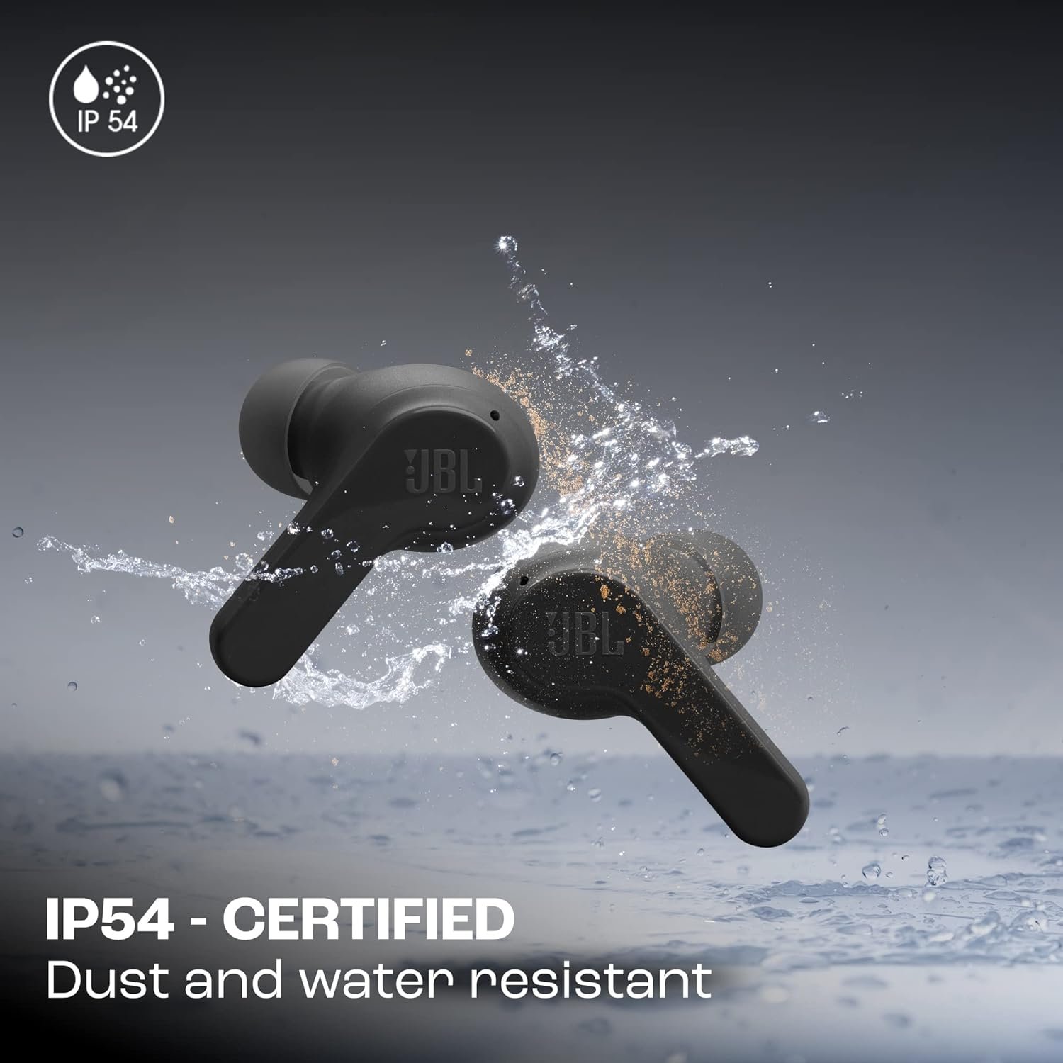 JBL Wave Beam, Écouteurs Intra-Auriculaires sans Fil, Résistance à l'Eau IP54 et IPX2, Appels Mains Libres et Batterie à Autonomie de 32 heures, en Noir – Image 9