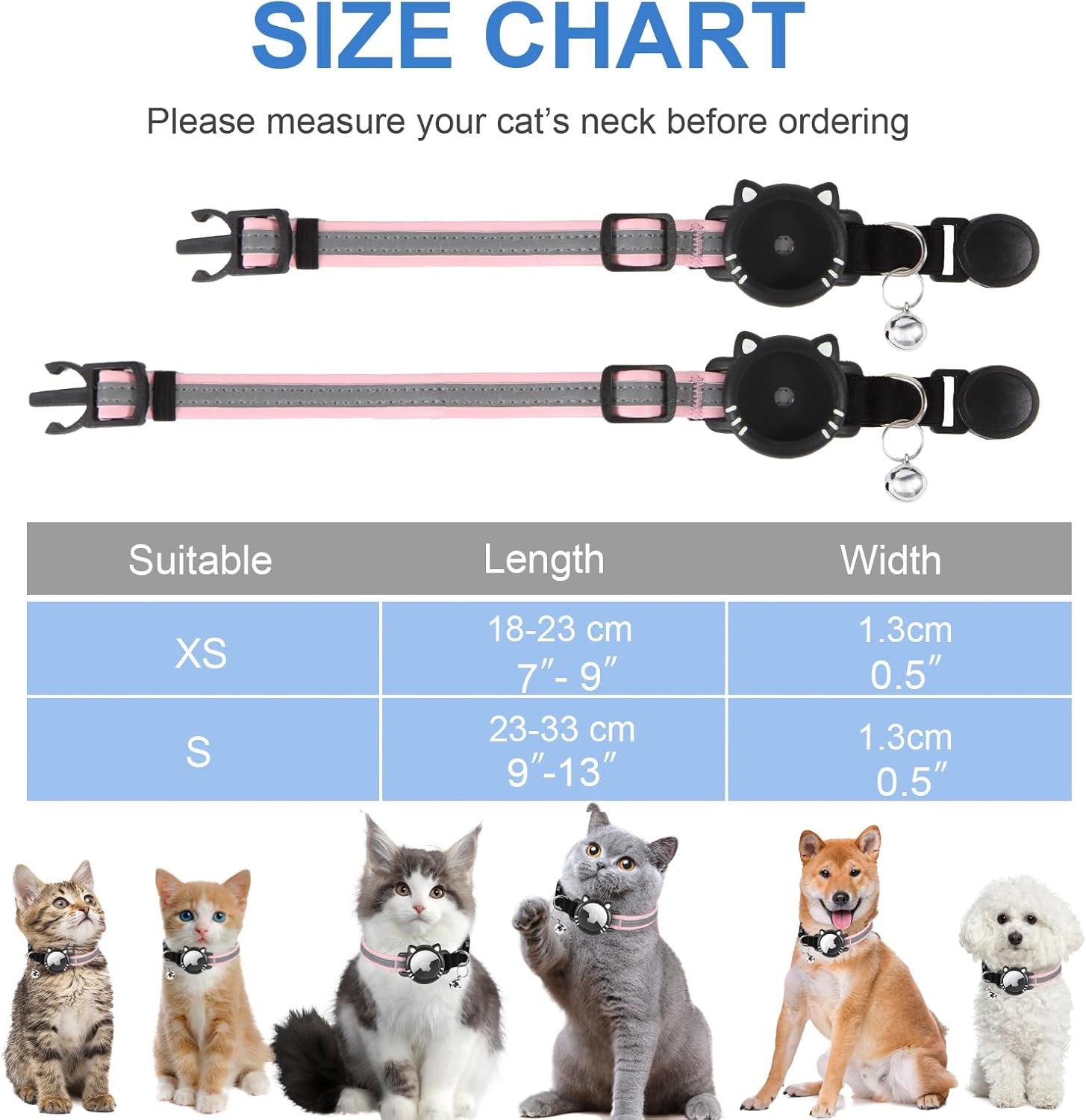AgoumLux Collier Chat Airtag Compatible avec Apple Air Tag Réfléchissant avec Boucle de Sécurité Anti étranglement pour Chaton – Image 6